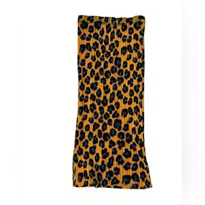 Kate Hewko Pleated Leopard Print Tube Skirt Yellow Blue One Size NWT